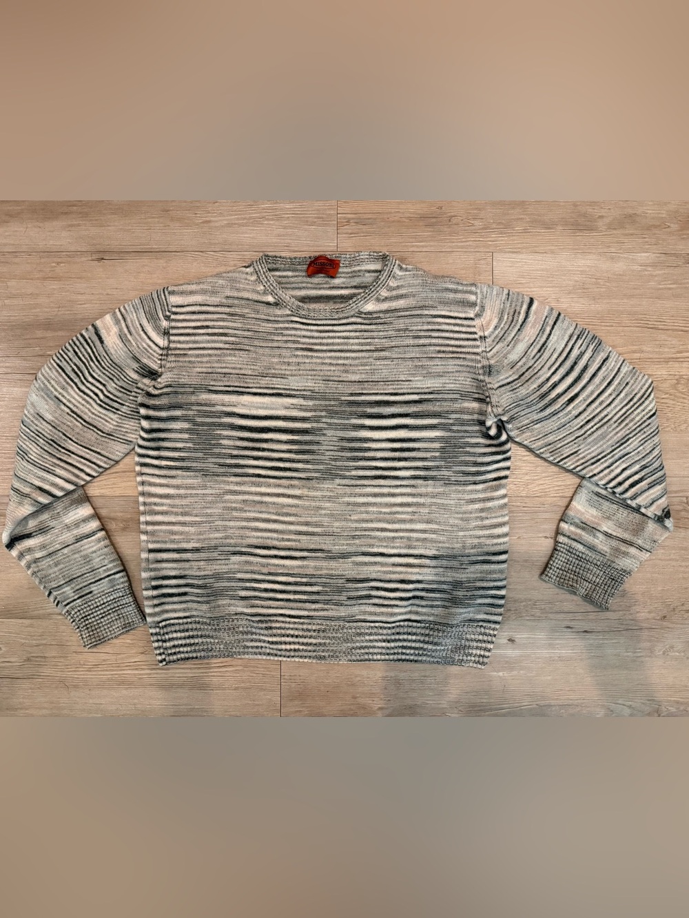 Womens Vintage Missoni Wool Sweater - Striped Heather Gray - Very Good Condition
